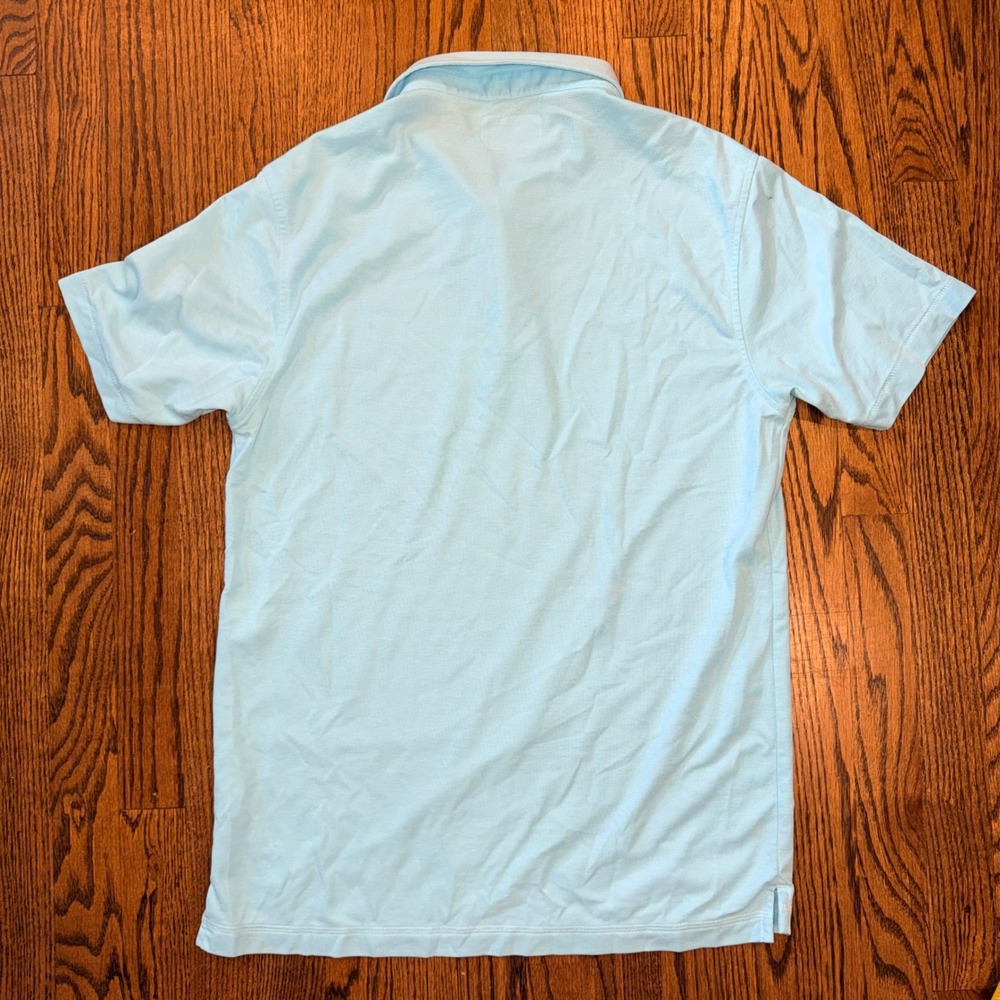 Linksoul Tempus Fugit Polo Shirt Short Sleeve Pique Golf M Light‎ Blue - Picture 5 of 7
